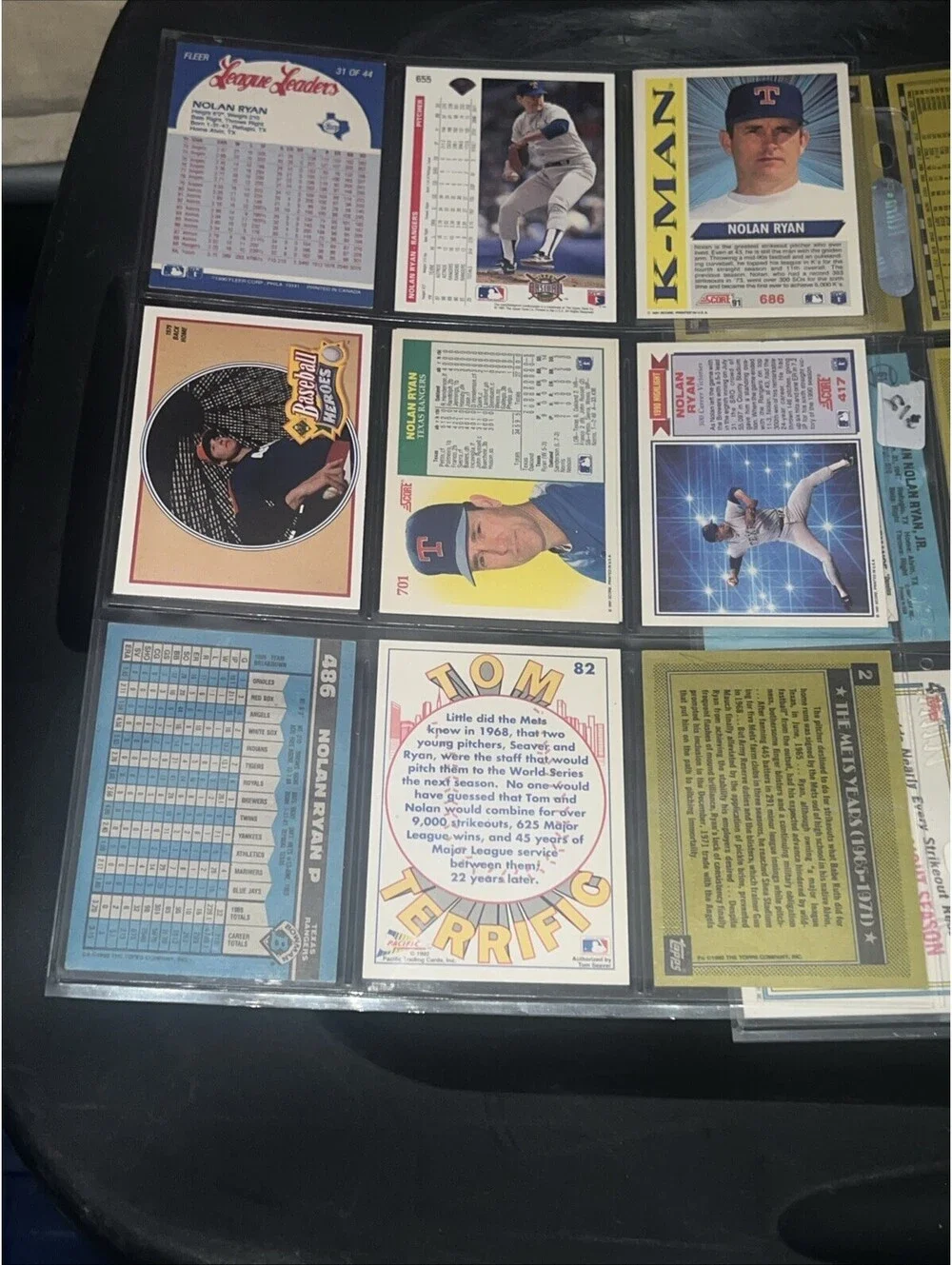 Lot Of 32 Nolan Ryan Baseball Cards Astros Rangers